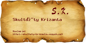 Skultéty Krizanta névjegykártya
